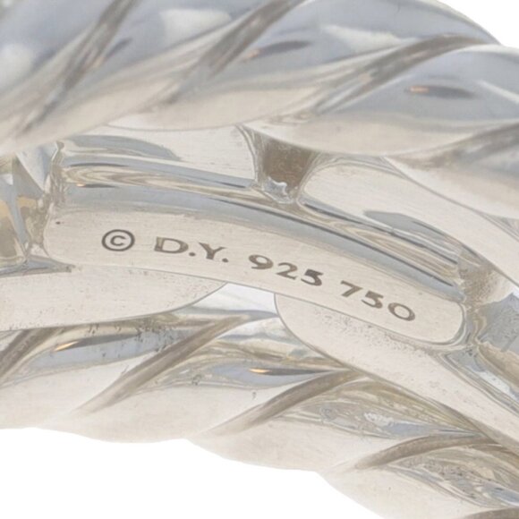 David Yurman Wellesley Chain Link Statement Band - 925 18k SZ 7 Ring - Picture 8 of 9